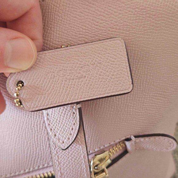 Light Pink Coach Regenerative Leather Tote Bag with Charm - Picture 11 of 16